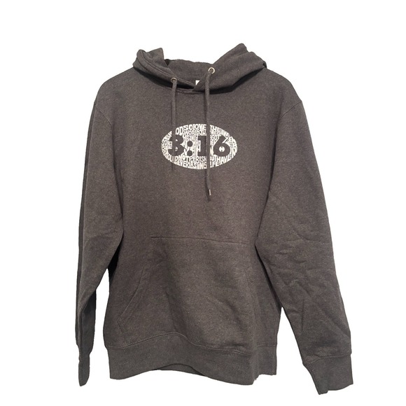 Chicago Bulls Other - Word Art Design Mens Med Gray LA Pop Art John 3:16 Pullover Hoodie NWT